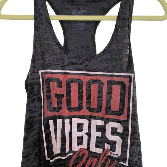 Ground to Overhead Black Good Vibes Only Tank Sz M - Picture 2 of 9